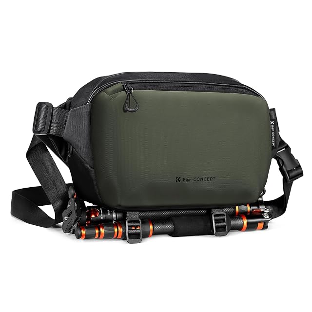 Borsa fotografica K&F Concept aperta da entrambi i lati che mostra i suoi divisori in EVA