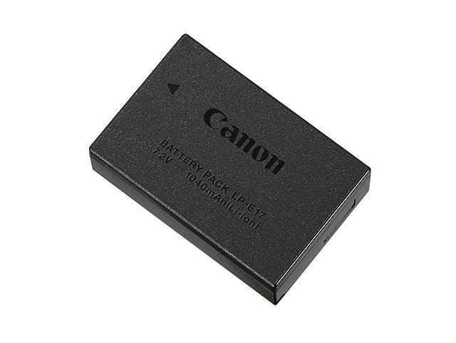 Batteria Canon LP-E17 nera, in piedi