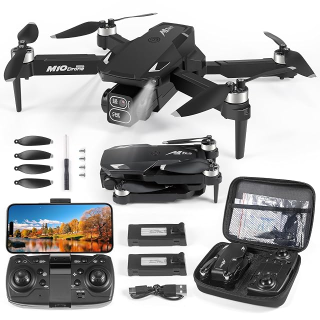 Drone pieghevole grigio Bfhdbdt P8 con fotocamera motorizzata e valigetta