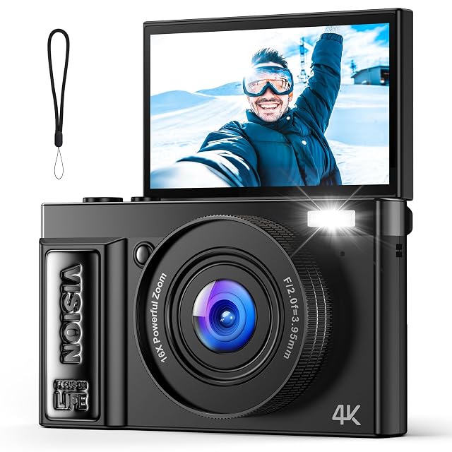 Compatta nera QIUOIO A9 con lo schermo posteriore girato in avanti per i selfie