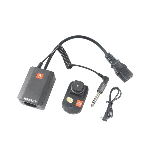 Set trigger per flash Andoer WanSen AC-04 con trasmettitore, ricevitore e cavo sincro