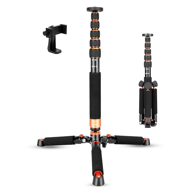 Monopiede koolehaoda K-266 arancione e nero con la base metallica e sei sezioni