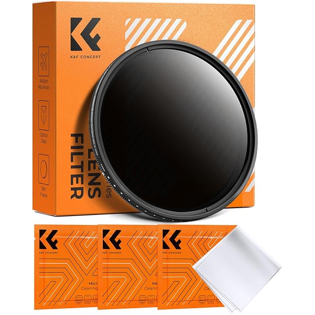 Filtro ND variabile K&F Concept con la sua ghiera zigrinata a motivo trapezoidale