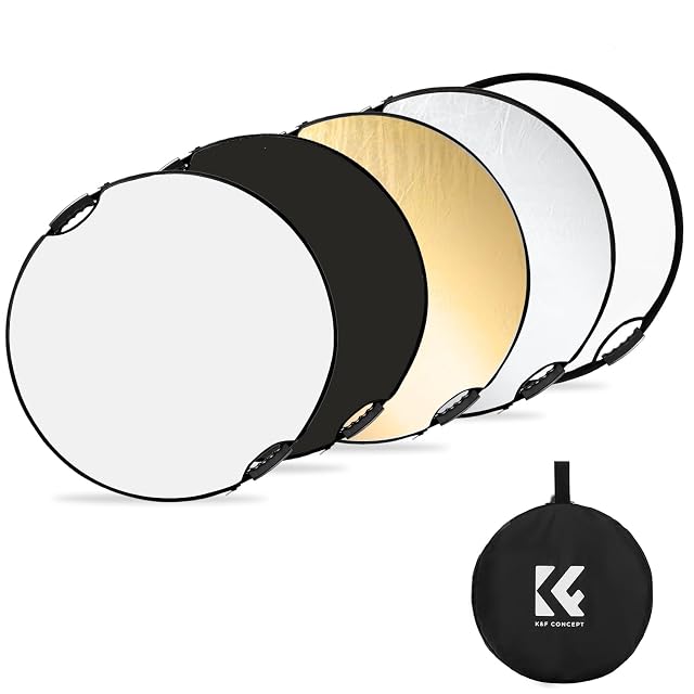Pannello riflettente cinque in uno K&F Concept con le due maniglie cucite lungo il bordo