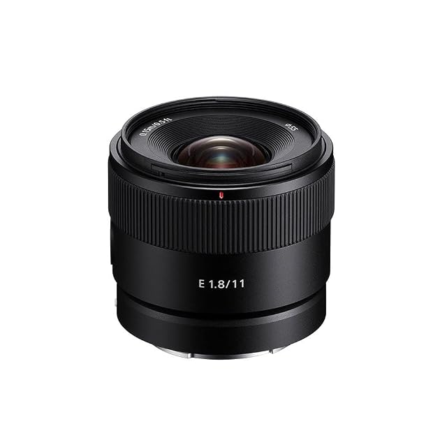 Obiettivo fisso ultra grandangolare Sony SEL11F18 nero con il paraluce a baionetta montato